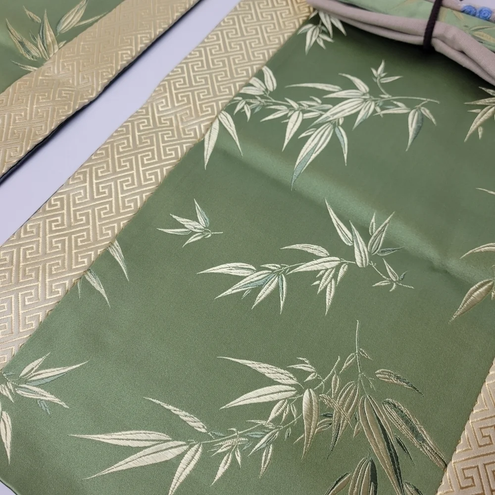 bamboo leaves silk placemat set